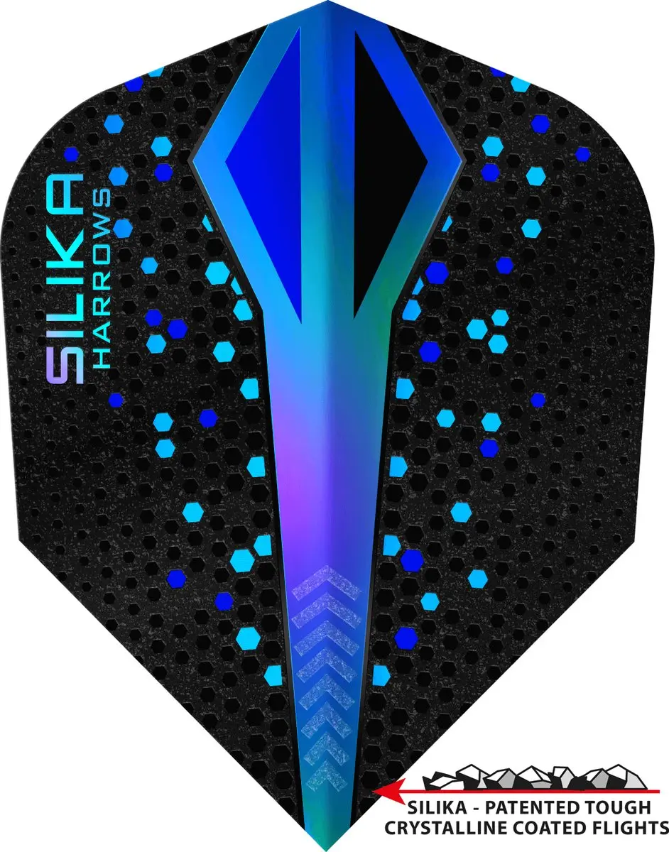 Harrows Silika Color Shift Blue NO6 Dart Flights - 3 Stuks