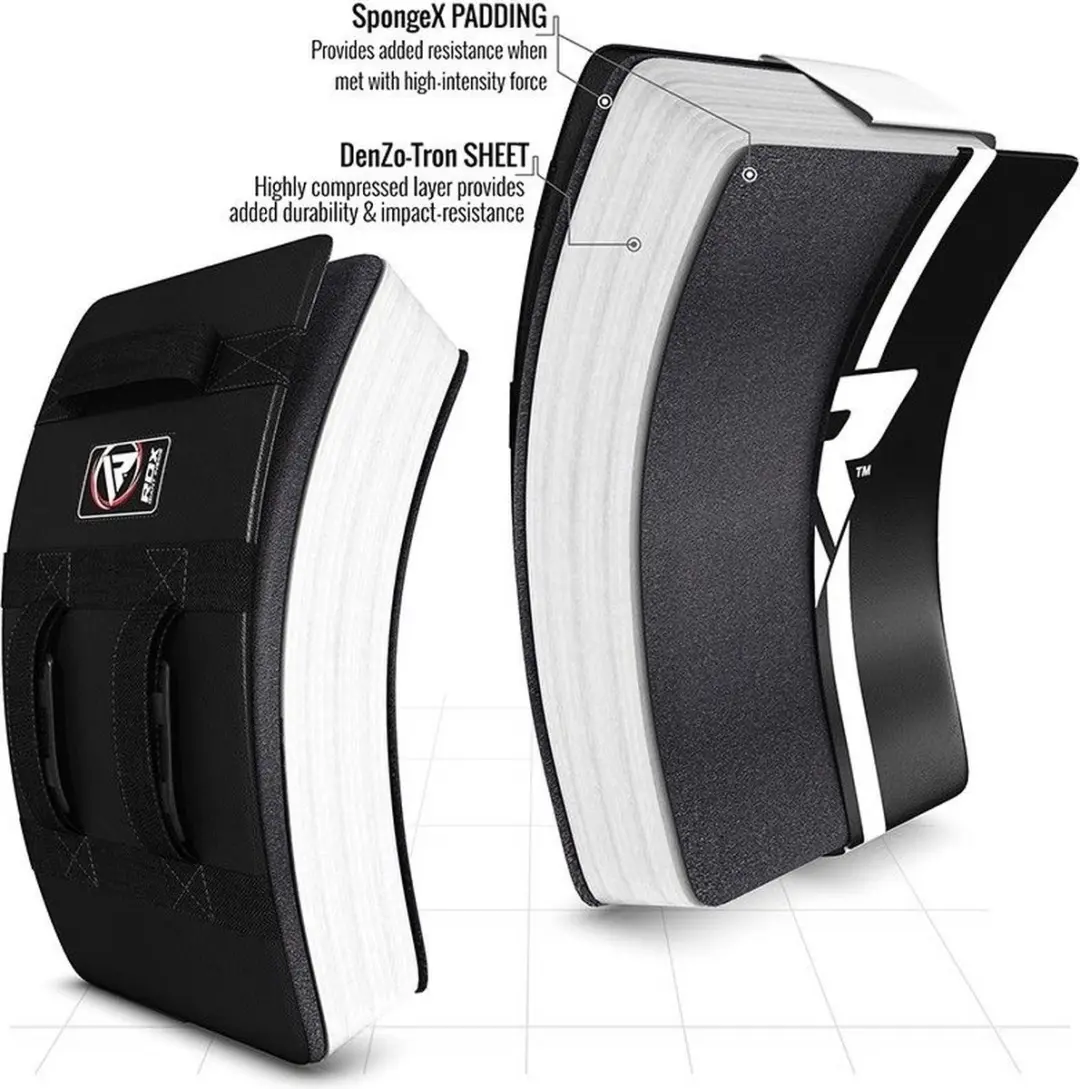 RDX Sports T1 Gel Padded Curved Kick Shield - Blauw