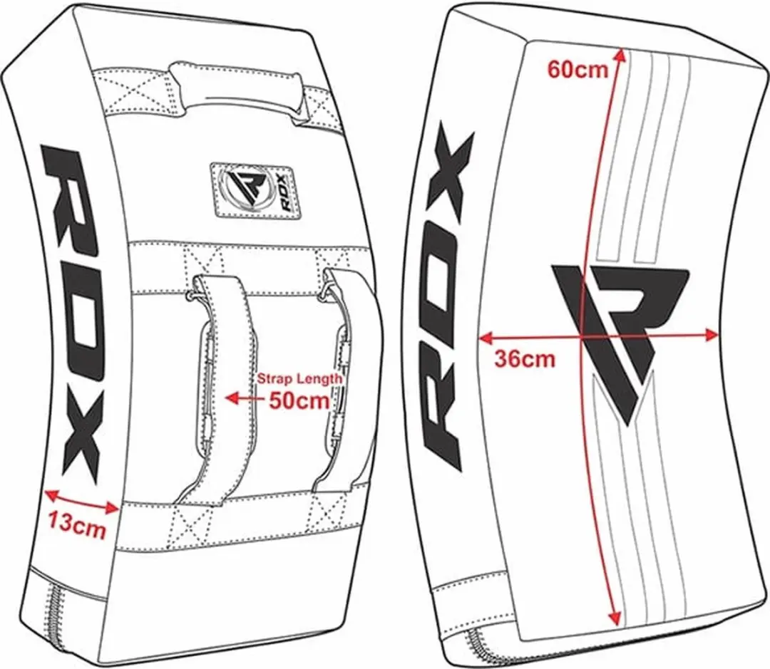 RDX Sports T1 Gel Padded Curved Kick Shield - Blauw