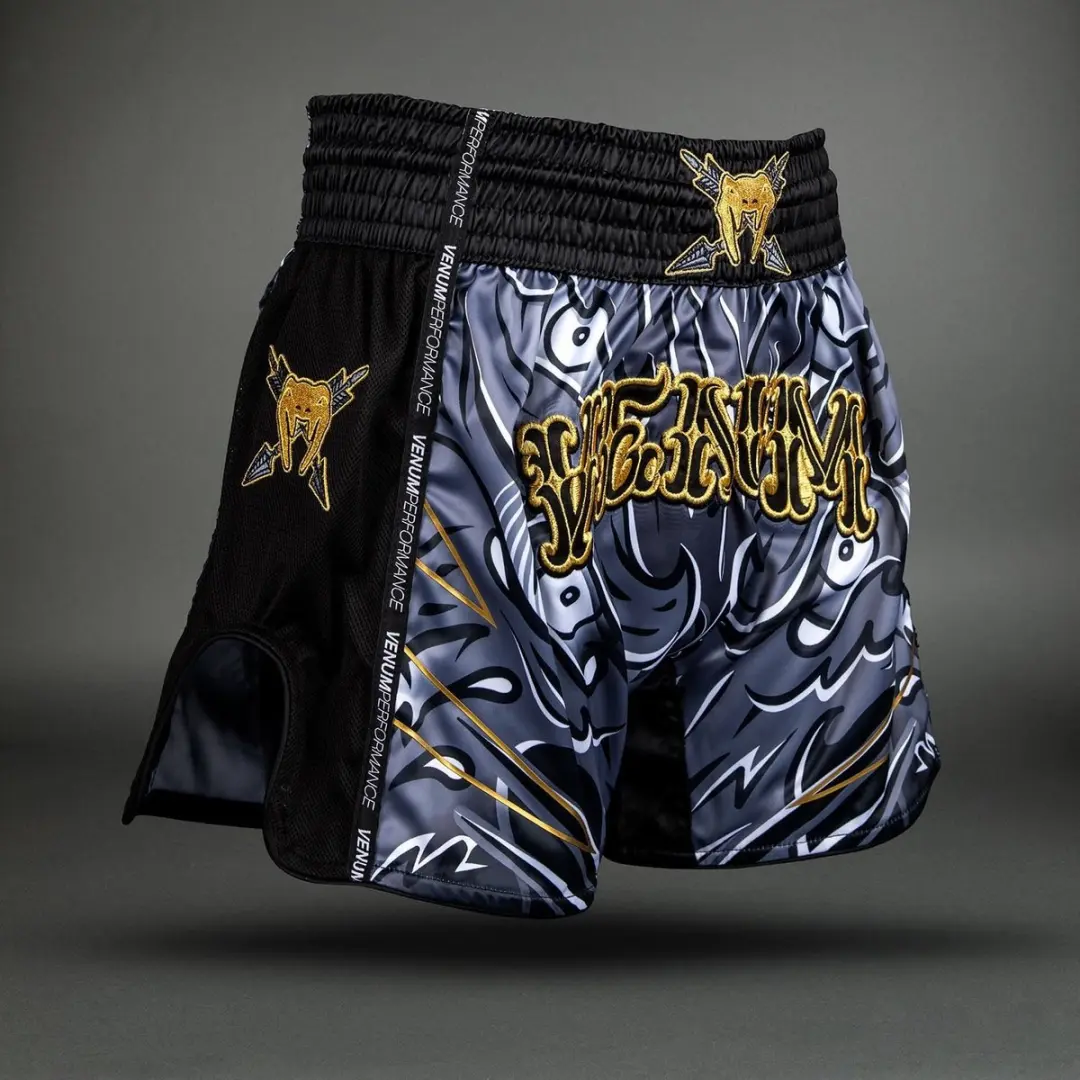 Venum Wolf Atak Muay Thai Short S - Zwart/Grijs