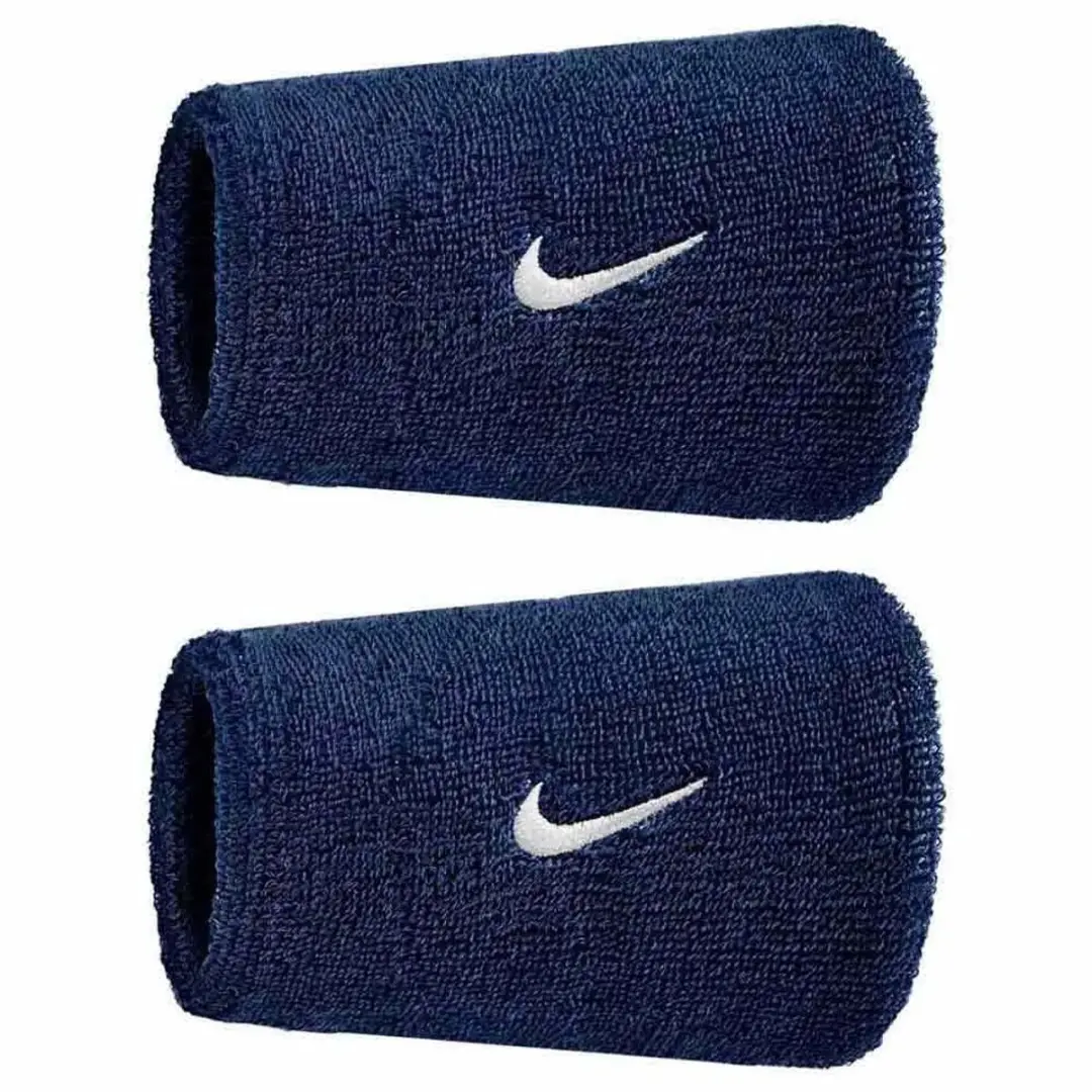 Nike Swoosh Classic Doublewide Polsbandjes - Donkerblauw/Wit