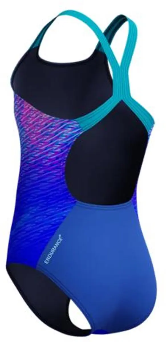 Speedo Print Powerback Meisjes Sportbadpak 164 - Blauw/Turquoise