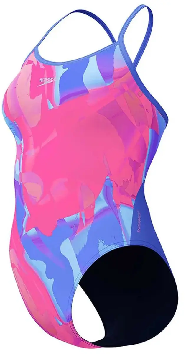 Speedo Placement Digital Turnback Zwemkleding - UK 36 - Blauw/Roze