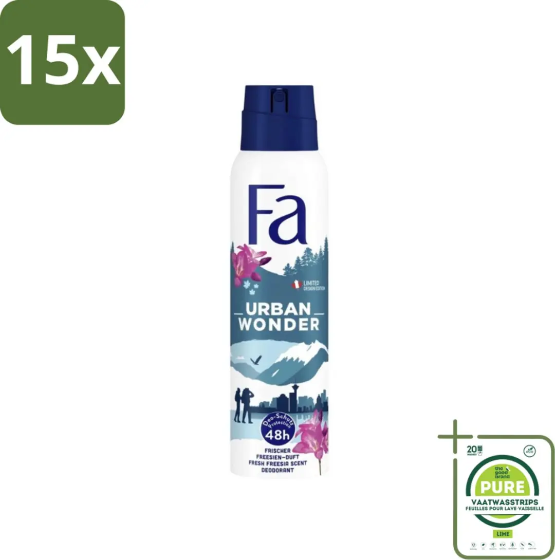 Fa Deodorant Spray Urban Wonder Aardbei 150ml
