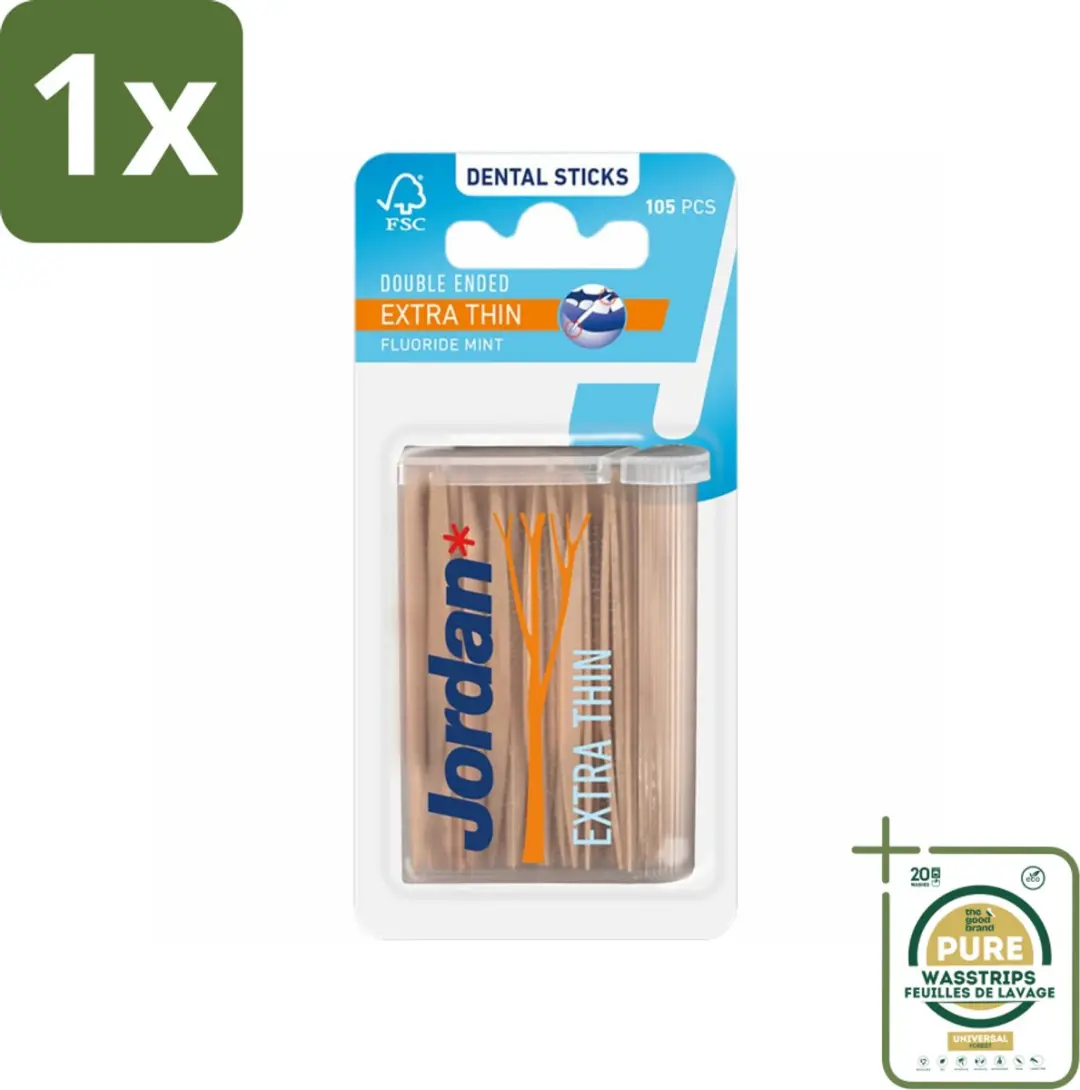 Jordan Tandenstokers Double Ended Extra Thin 105 Stuks