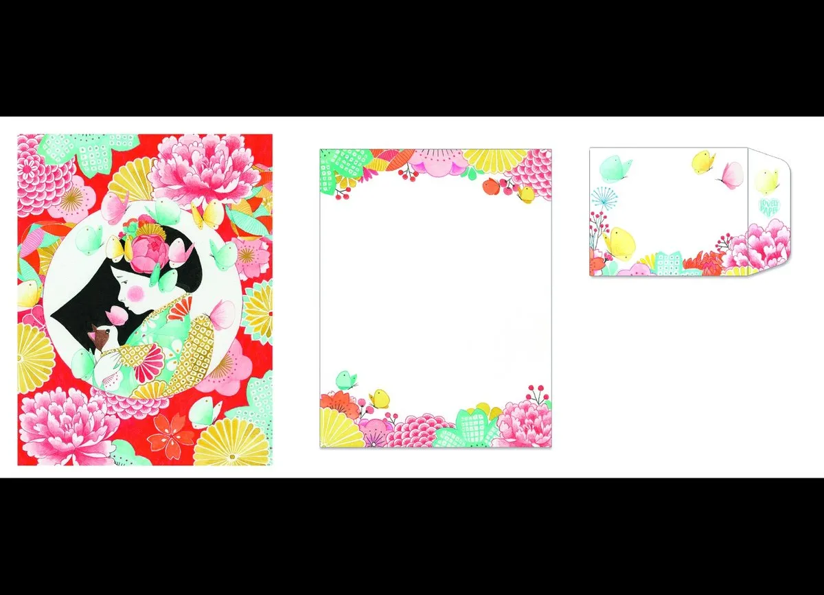 Djeco Misa Schrijfset - 24 Vellen & 12 Enveloppen Multicolor