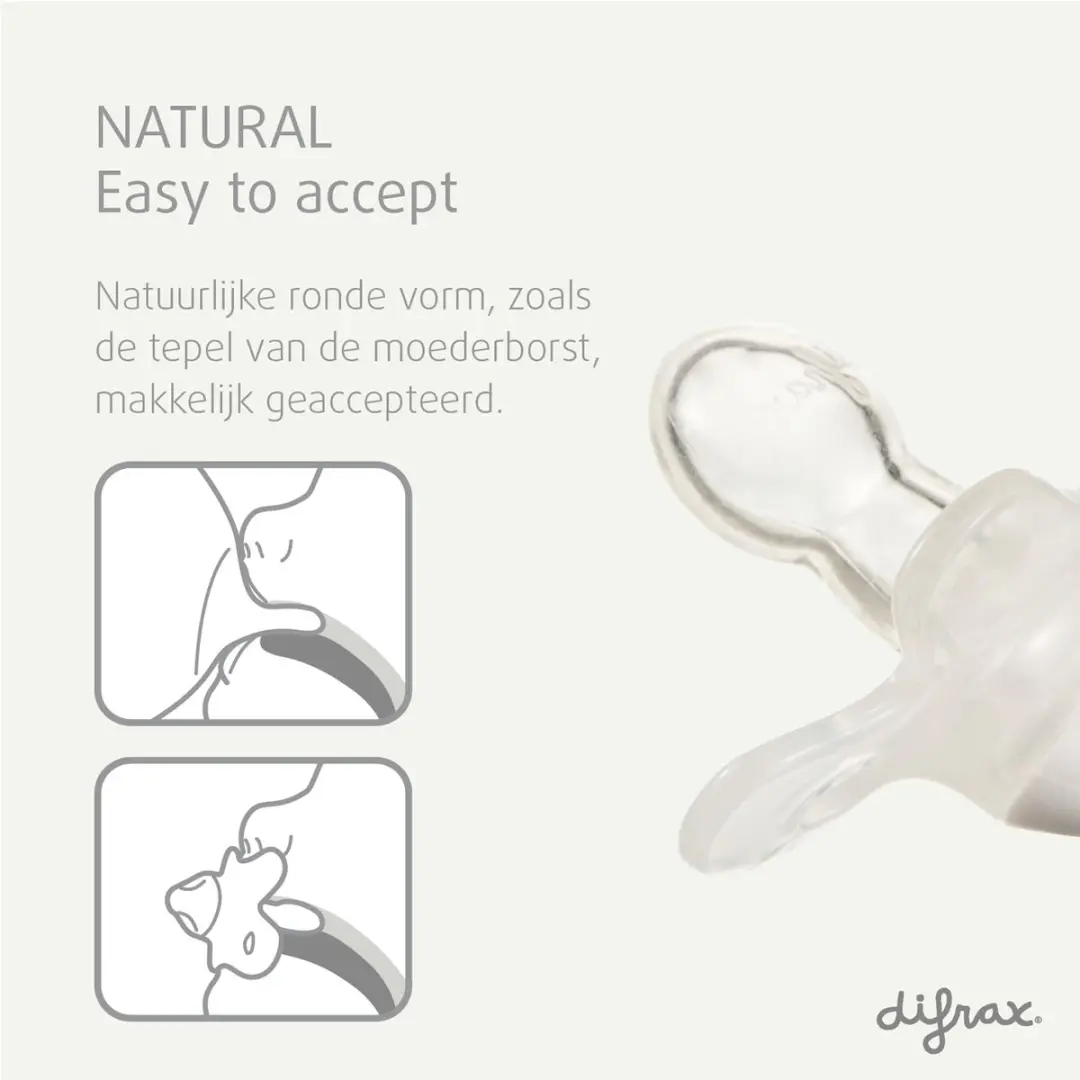 Difrax Fopspeen Natural Newborn Blauw - 2 Stuks - afbeelding 3 van 6