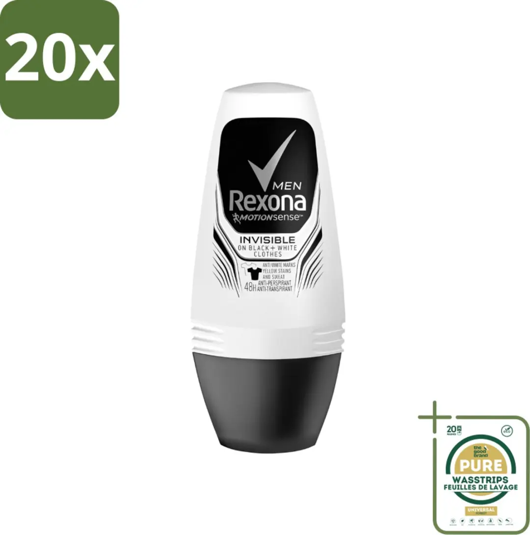 Rexona Men Invisible On Black & White Roll-on Deodorant 50ml