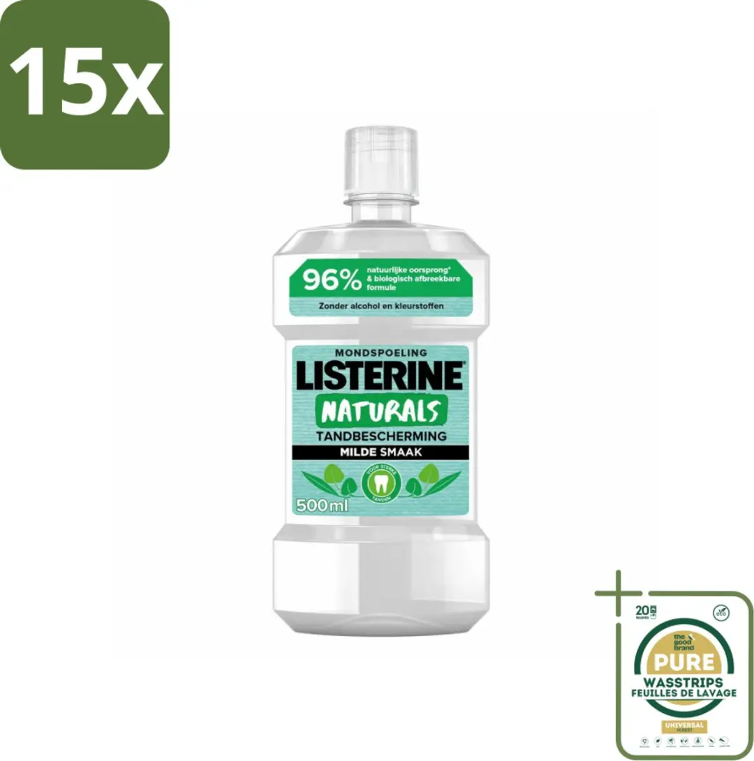 Listerine Naturals Mondwater Tandbescherming 500ml - 15 Stuks
