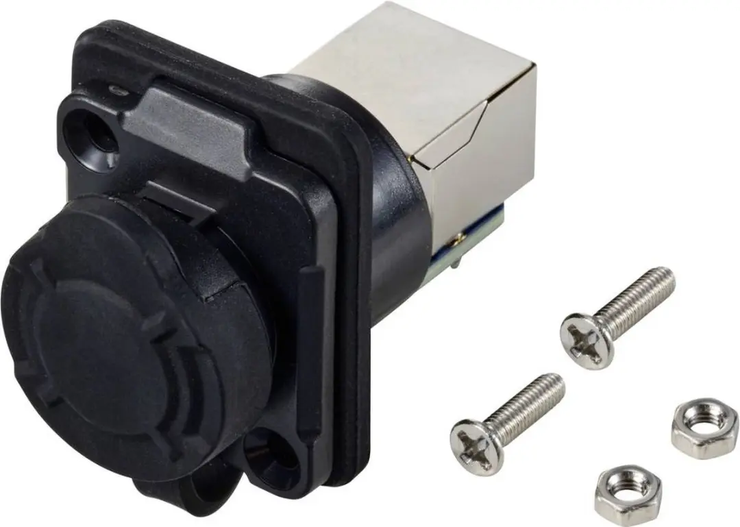 Tru Components RJ45-inbouwbus TC-12770460 - 2-gats flens