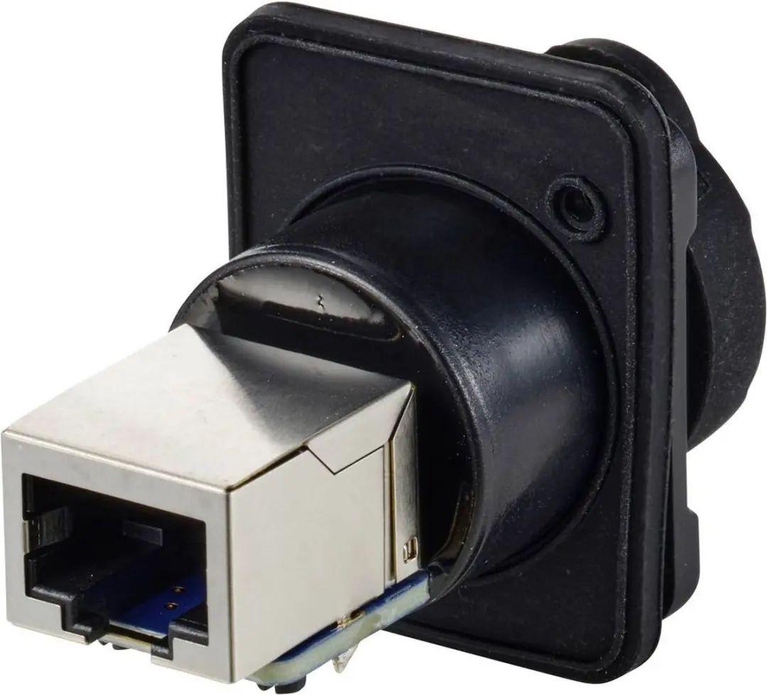 Tru Components RJ45-inbouwbus TC-12770460 - 2-gats flens