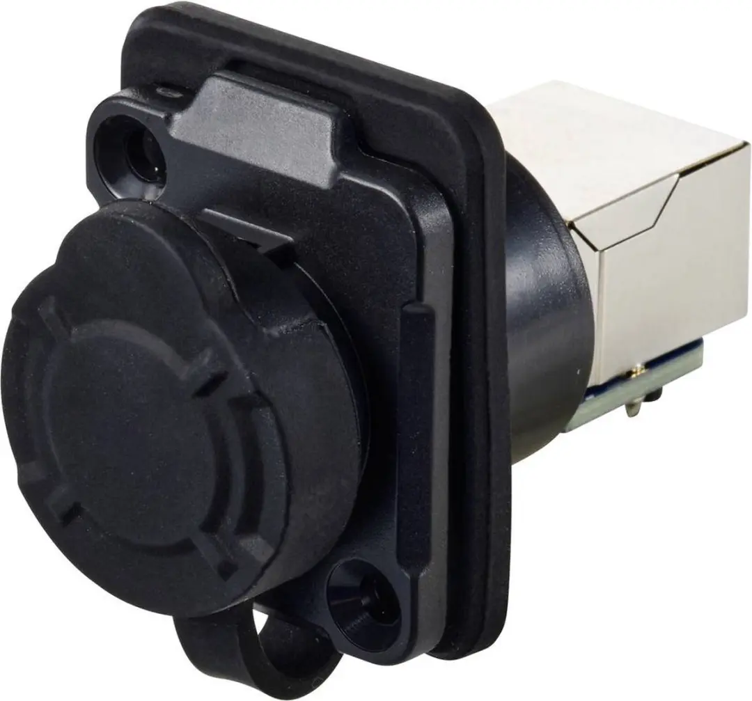 Tru Components RJ45-inbouwbus TC-12770460 - 2-gats flens