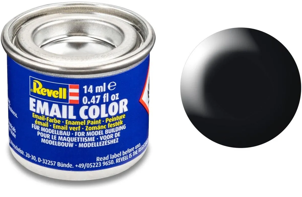 Revell Hobbyverf #302 Black Enamel 14ml