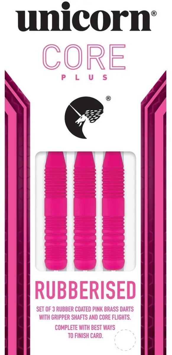 Unicorn Core Plus Rubberised Dartpijlen 24g - 3 Stuks - Roze - afbeelding 4 van 6