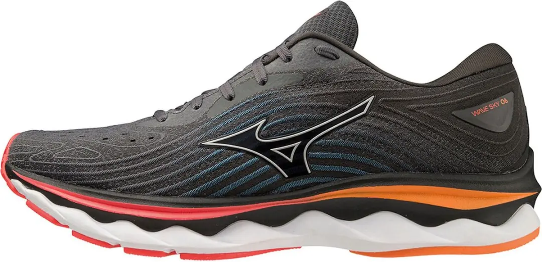 Mizuno Wave Sky 6 Sportschoenen 44.5 - Donker grijs/Zwart - afbeelding 2 van 6