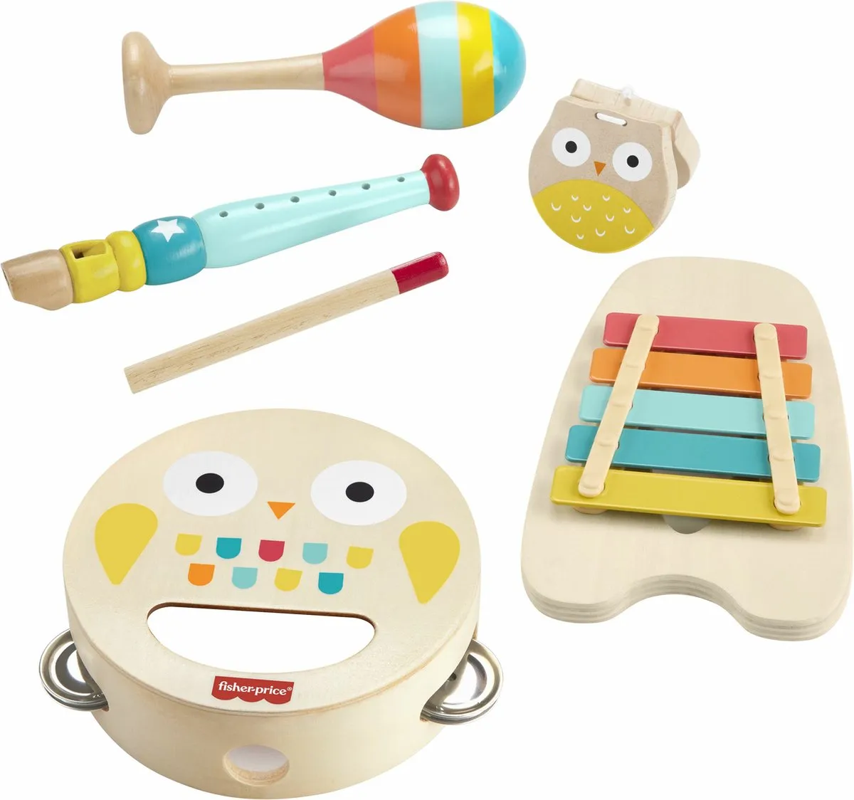 Fisher-Price Muzikale Cadeauset Houten Speelgoedinstrumenten - Multicolor