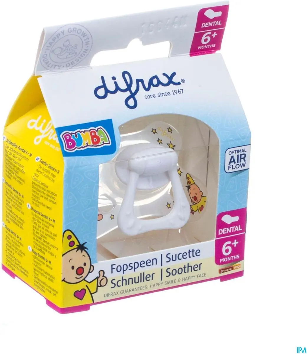 Difrax Bumba Fopspeen - 6+ maanden - Wit