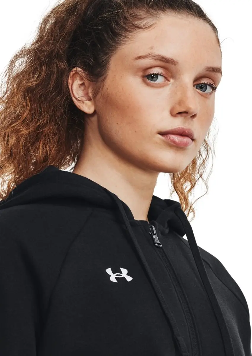 Under Armour UA Rival Fleece FZ Hoodie Dames - Maat S - Zwart - afbeelding 2 van 6