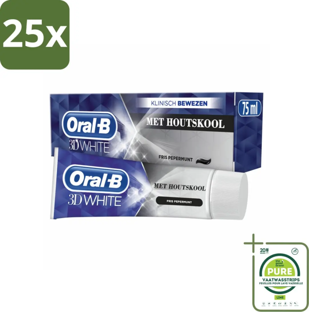 Oral-B Tandpasta 3D White Houtskool 75ml