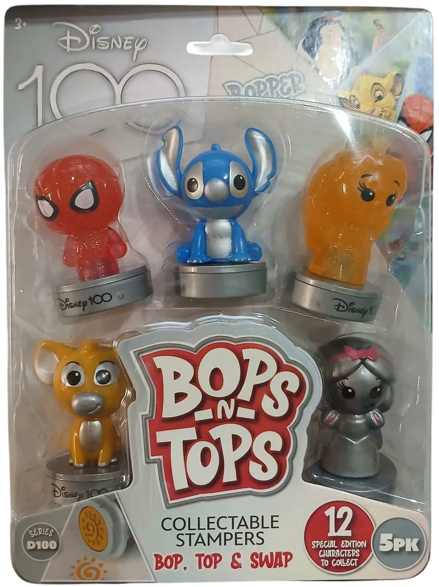 Disney Bops n Tops Silver Verzamelbare Stempels - 5 Stuks