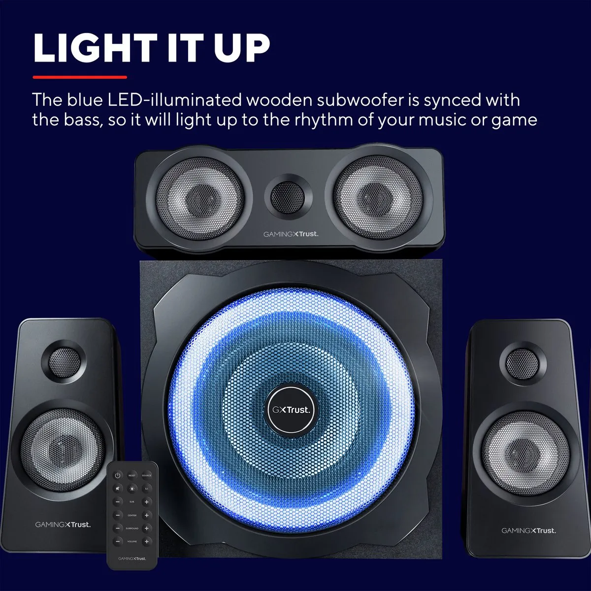 Trust GXT 658 Tytan 5.1 - Surround PC Speaker set - met verlichting - Zwart