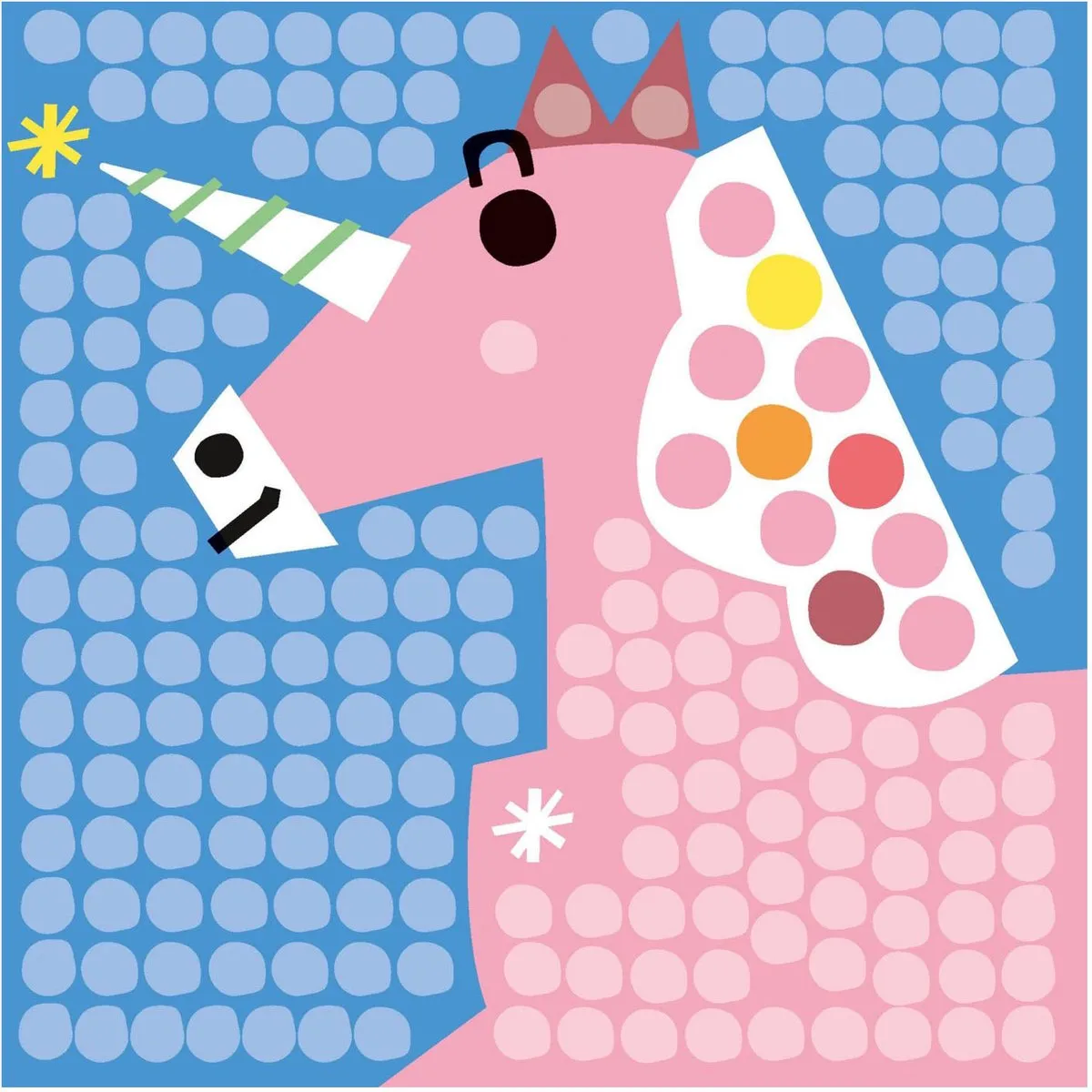 PlayMais Mosaic Kaarten Versieren Eenhoorn - 6 Stuks