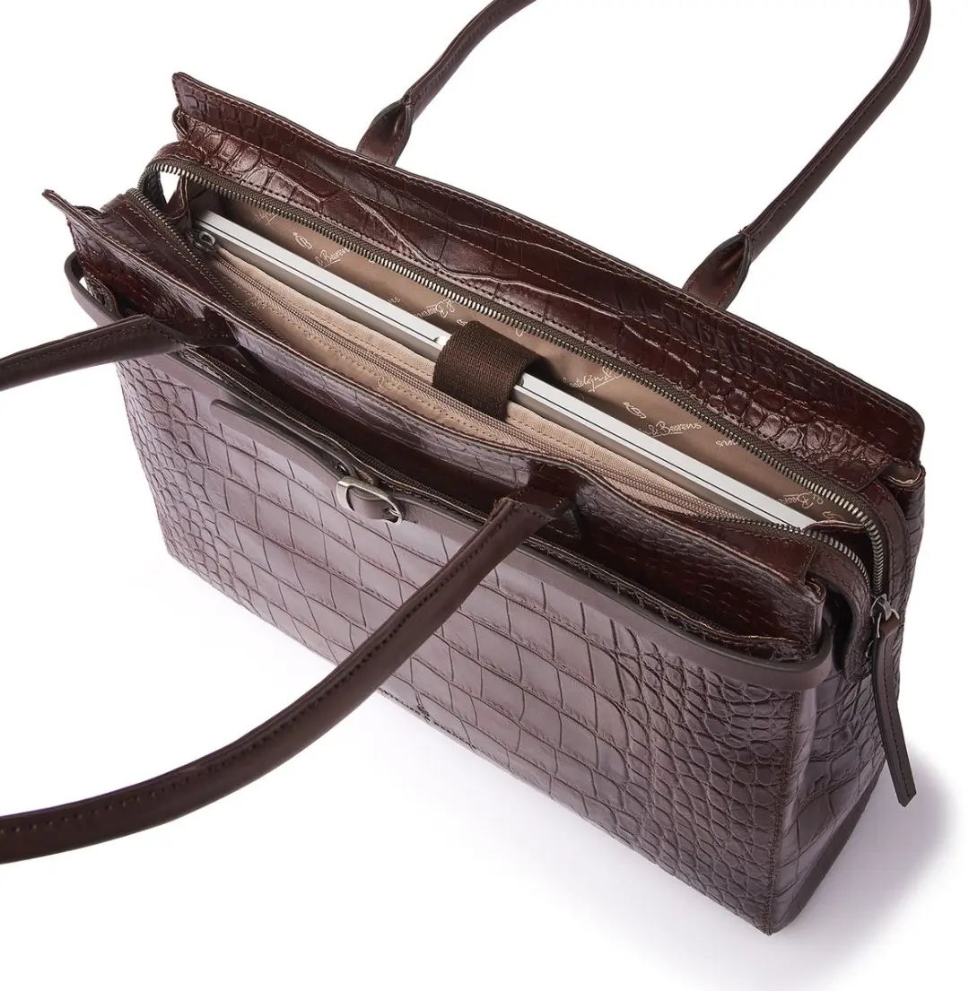 Castelijn & Beerens Croco Tess Laptoptas 15,6" RFID - Mocca