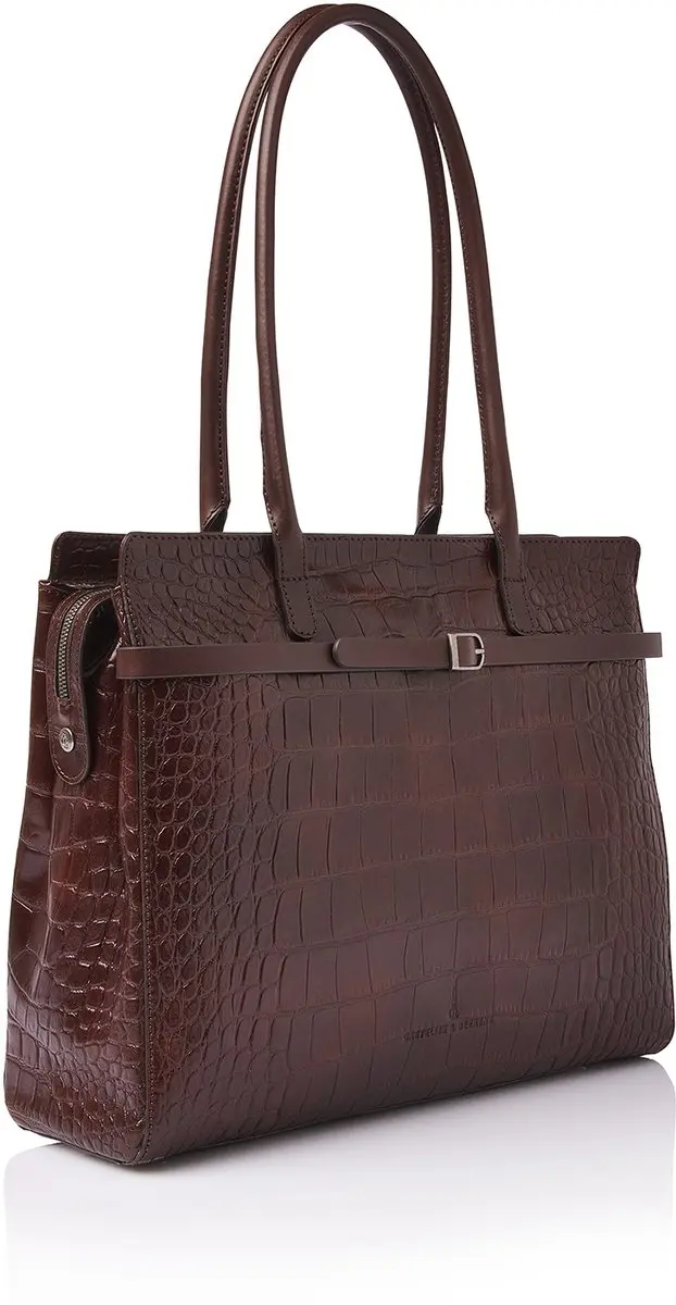 Castelijn & Beerens Croco Tess Laptoptas 15,6" RFID - Mocca - afbeelding 6 van 6