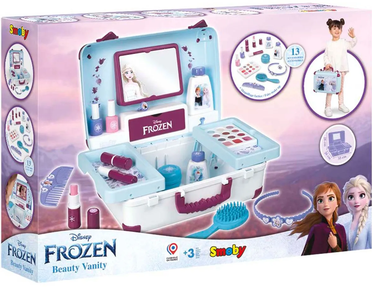 Smoby Land of Ice Beauty Salon Koffer - 13 Stuks - Blauw/Paars