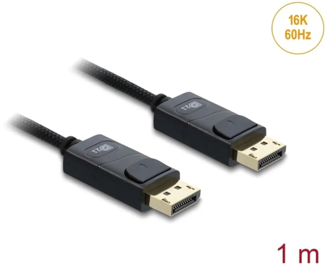 Delock Coaxiale DisplayPort Kabel 16K 60Hz 80Gbps