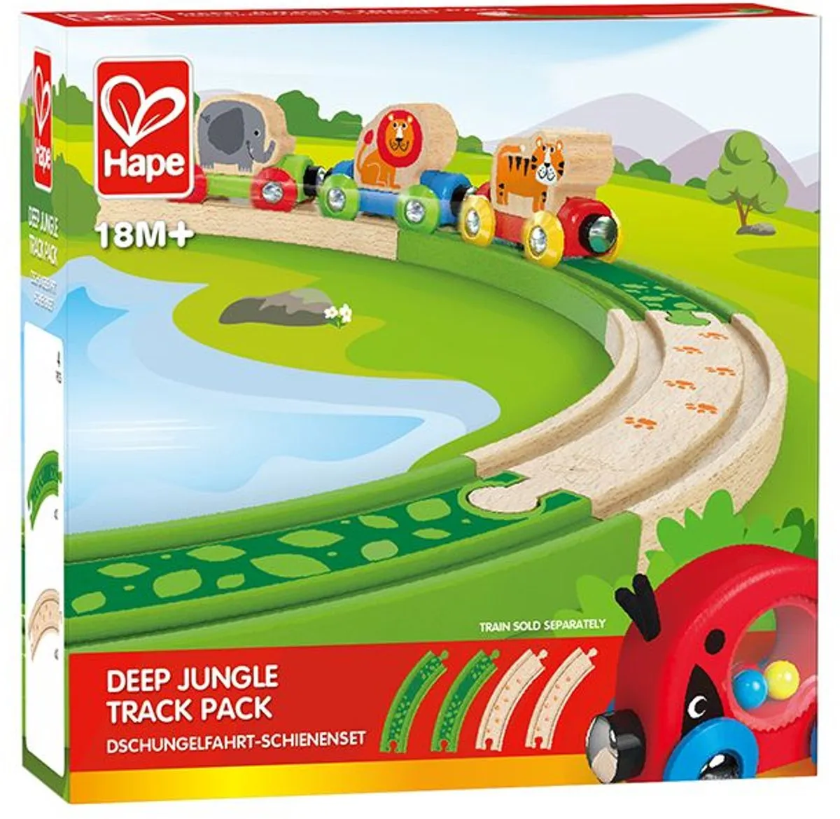 Hape Jungle Treinbaan Uitbreiding 4-delig - E3803