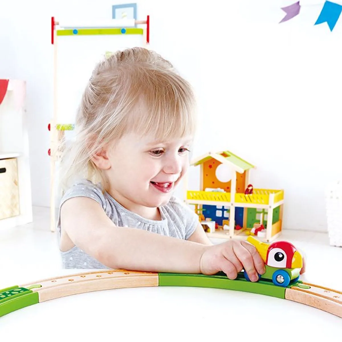 Hape Jungle Treinbaan Uitbreiding 4-delig - E3803