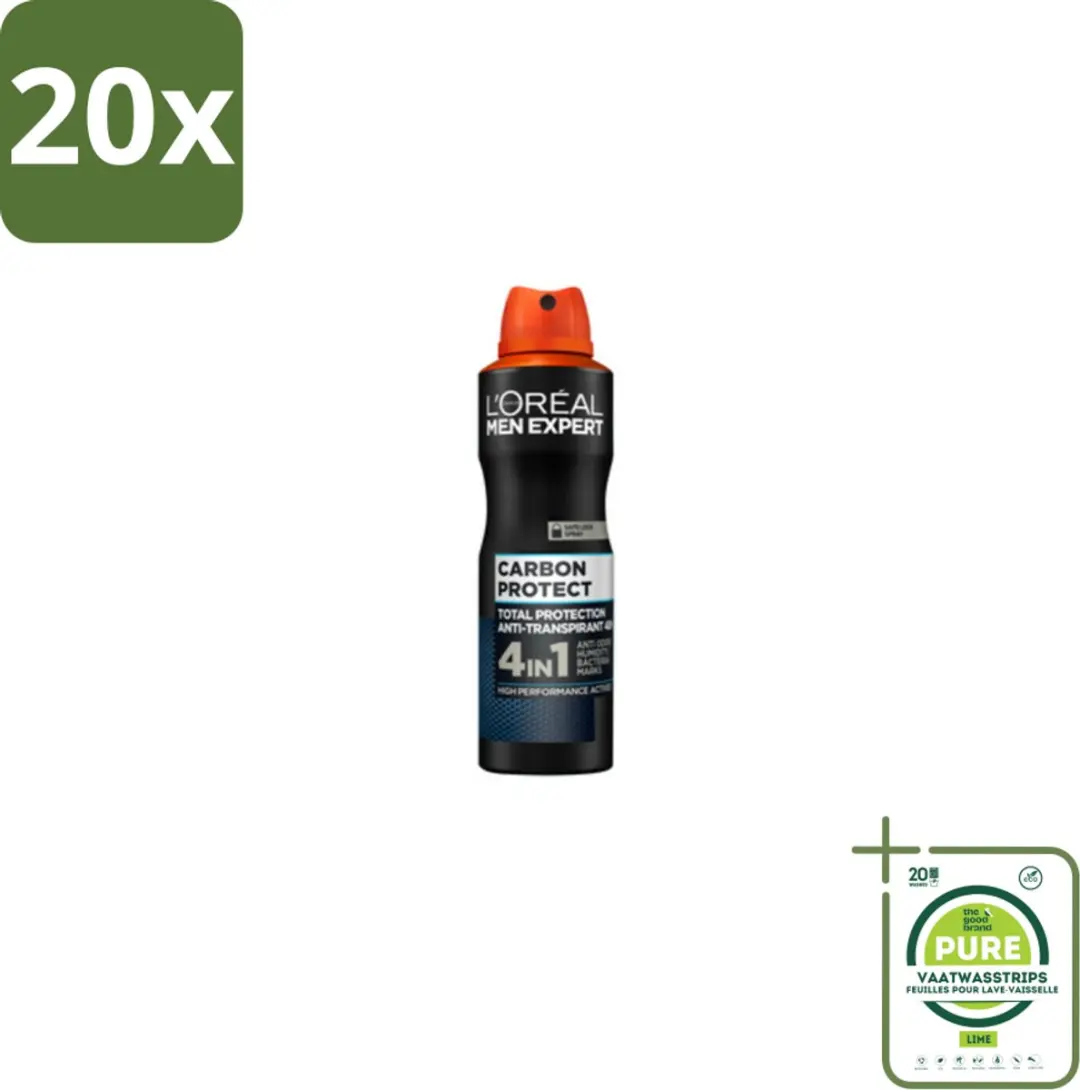 L'Oréal Men Expert Deodorant Spray Carbon Protect 150ml - 20 Stuks