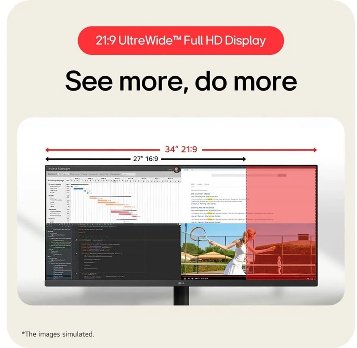 LG 34U511A-B Ultrawide Monitor 34 inch - 100Hz - afbeelding 6 van 6