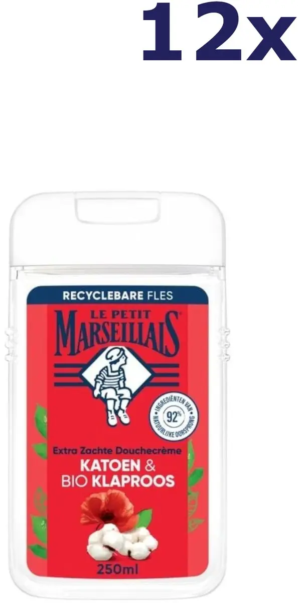 Le Petit Marseillais Douchecrème Katoen & Bio Klaproos 250ml