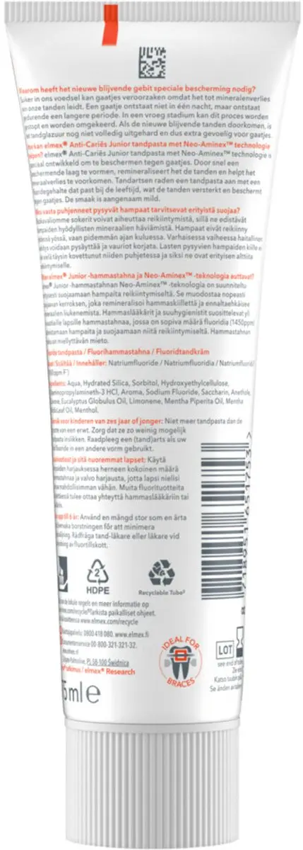 Elmex Gel-Tandpasta Junior 75ml - 12 Stuks