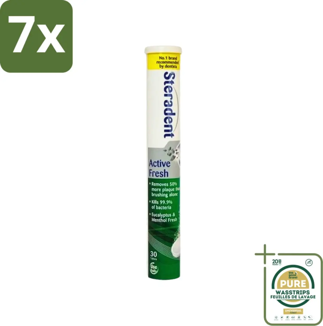 Steradent Active Fresh Reinigingstabletten - 210 Stuks (7x30)
