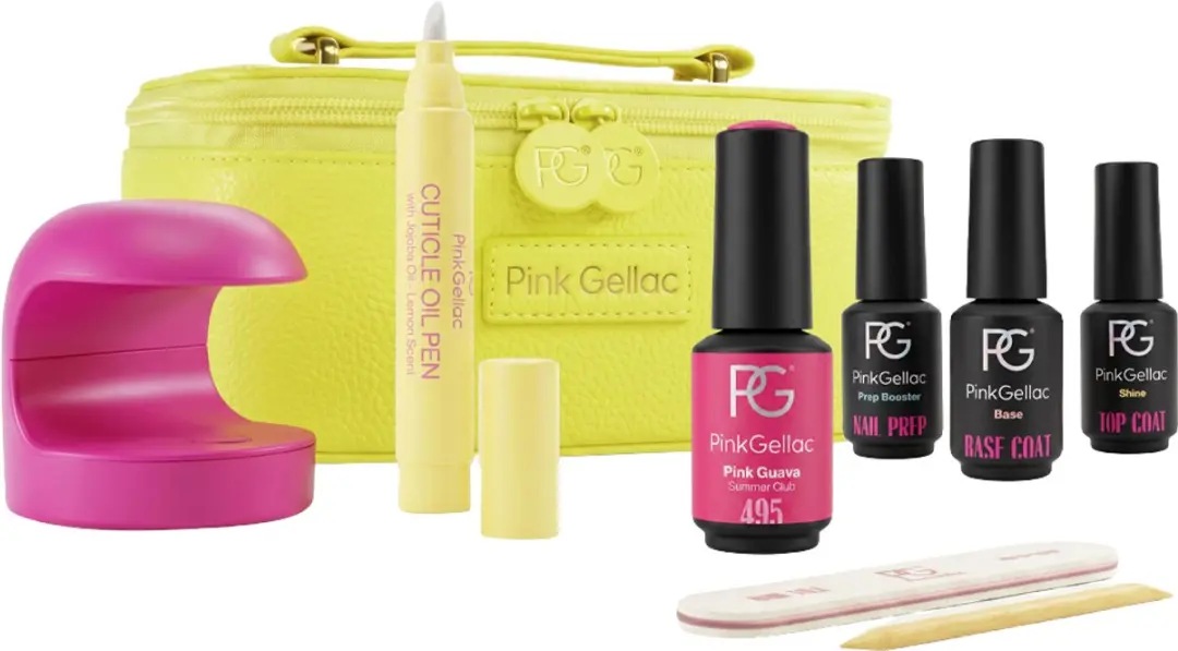 Pink Gellac Summer Club Travelset - Gellak 35ml + Mini UV LED Nagellamp - Pink Guava