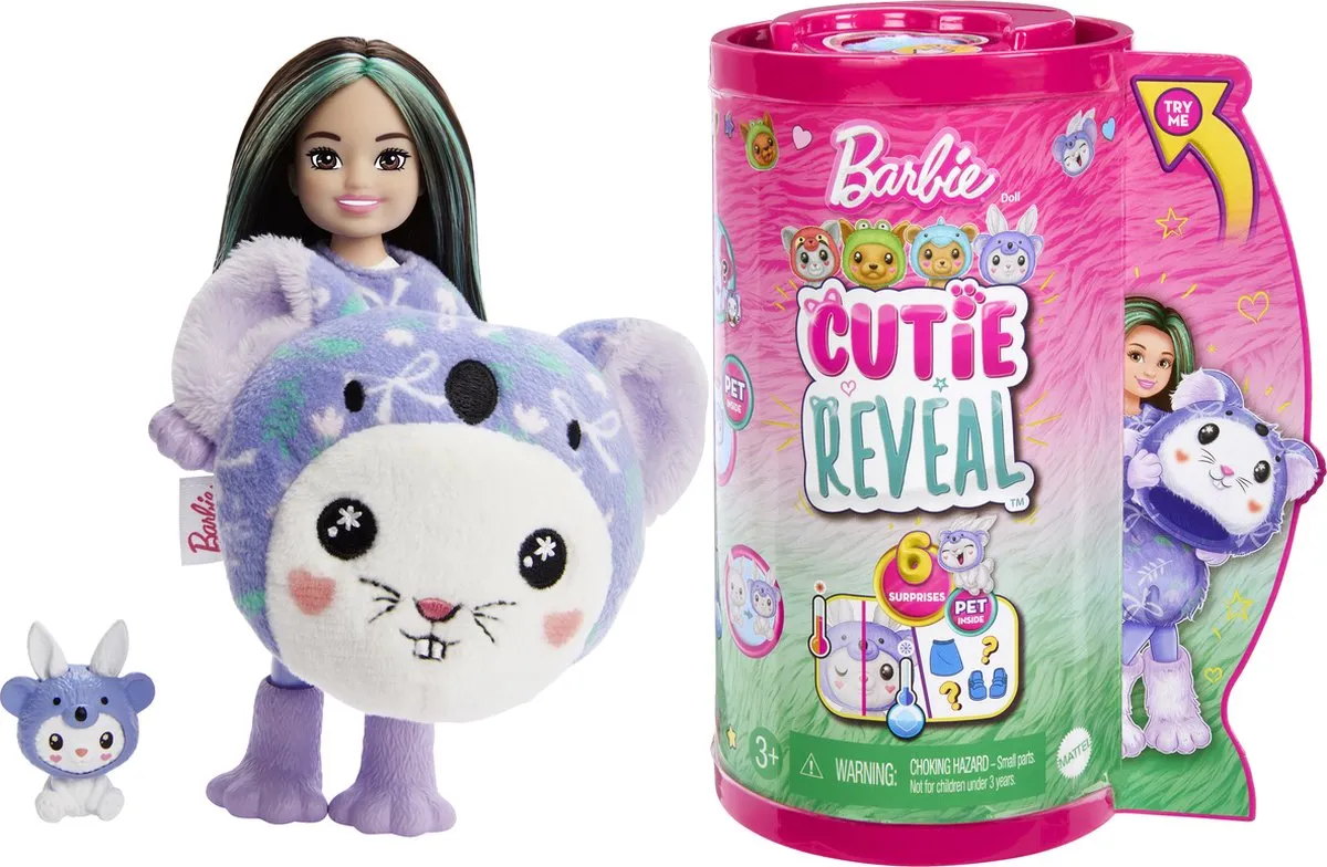 Barbie Cutie Reveal Pop HRK31 Konijn Koala Pop - 13,9 cm