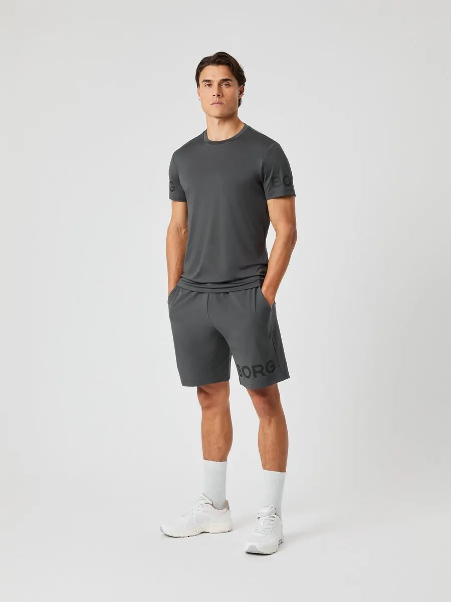 Björn Borg Heren Sportshirt Korte Mouw - Asphalt Grijs - M