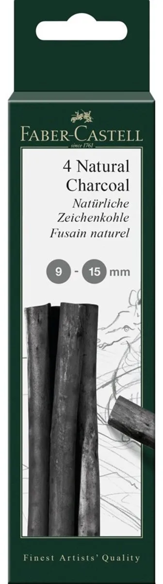 Faber-Castell Pitt Monochrome Houtskool 4 Stuks