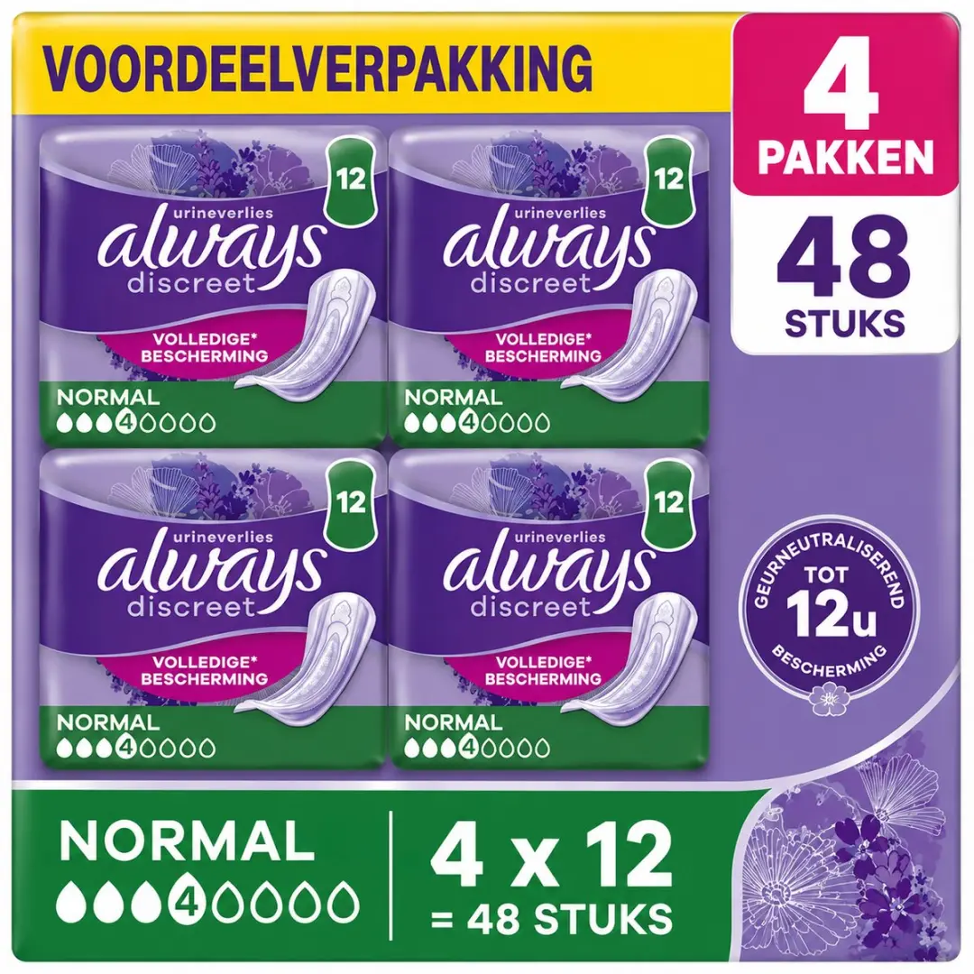 Always Discreet 3 Normal Verbanden 48 Stuks
