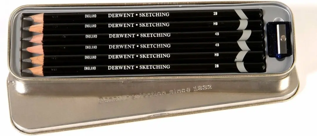 Derwent Sketching 6 Potloodset - HB/2B/4B - 6 Stuks