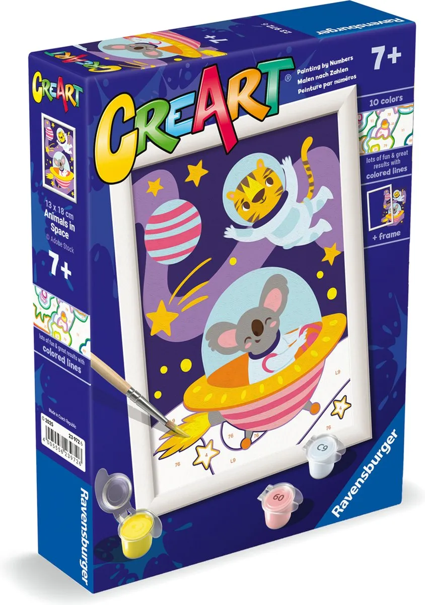 Ravensburger CreArt Animals in Space Schilderen op Nummer - Multicolor