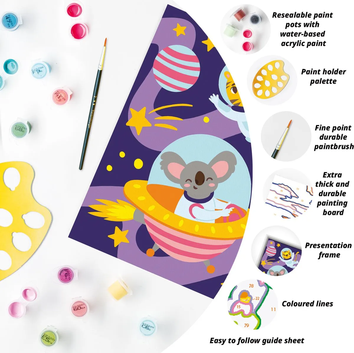 Ravensburger CreArt Animals in Space Schilderen op Nummer - Multicolor