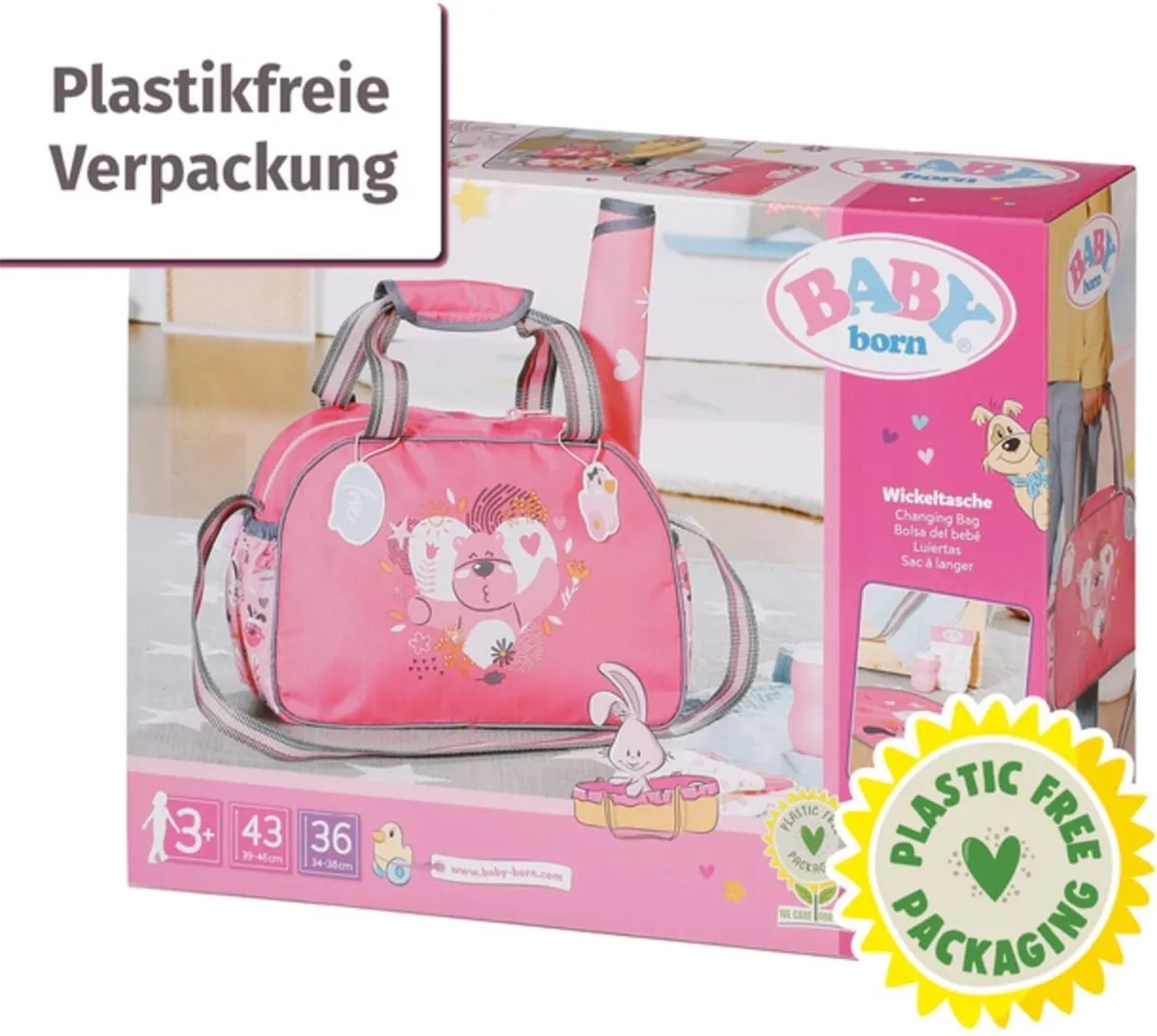 Baby Born Luiertas 832455 - Roze - 43+36cm - afbeelding 6 van 6