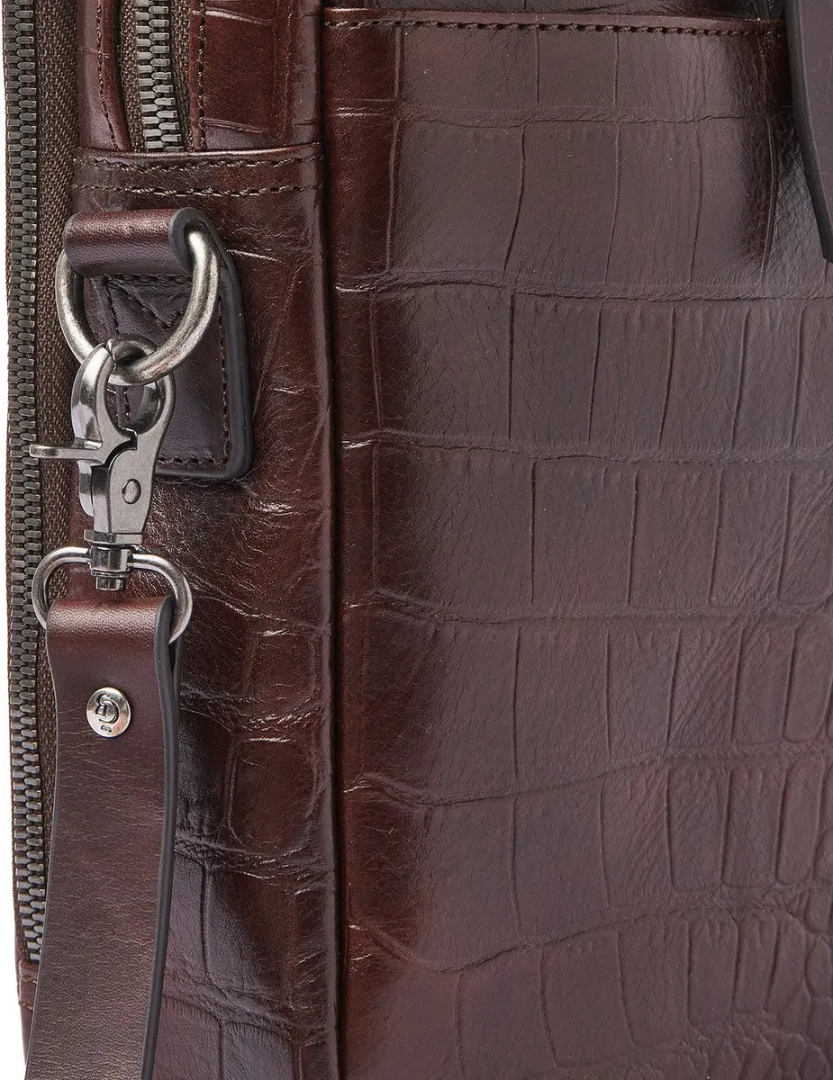 Castelijn & Beerens Croco Jules Laptoptas 15,6" RFID - Mocca