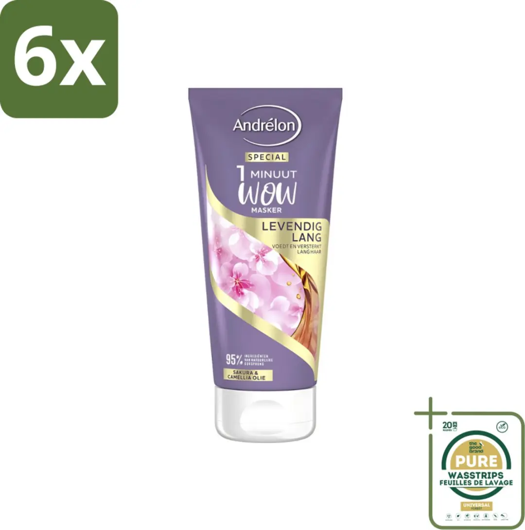 Andrélon 1 Minuut Wow Haarmasker Levendig Lang 180ml