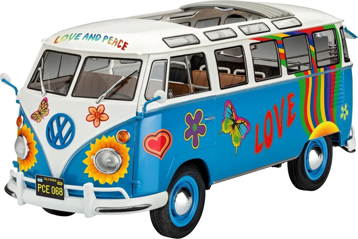 Revell 07050 Volkswagen Samba T1 Flower Power Modelbouwpakket Auto 1:24 - Multi