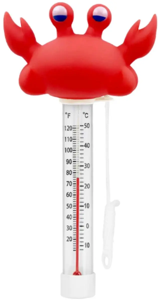 Bellatio Design Funny Krab Zwembadthermometer - Lichtrood